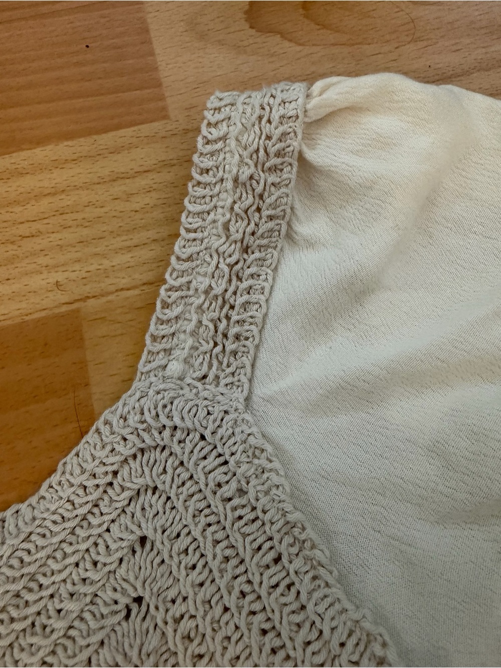 Cream Puff-Sleeve Crochet Bodice Maxi Dress Cottagecore Peasant dress - Picture 5 of 9